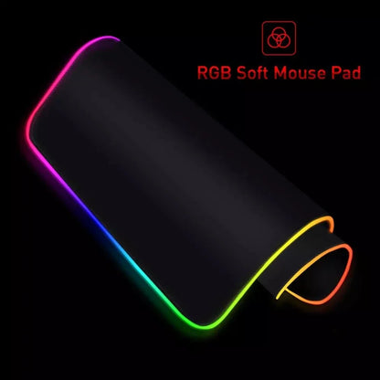 Mouse Pad Gamer RGB LED Grande | Iluminação Multicolorida | Base Antiderrapante | Ideal para PC, Notebook e Setup Gamer