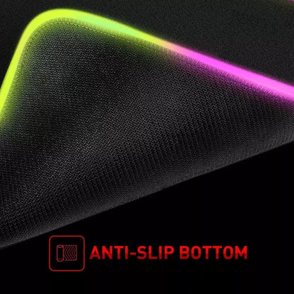 Mouse Pad Gamer RGB LED Grande | Iluminação Multicolorida | Base Antiderrapante | Ideal para PC, Notebook e Setup Gamer