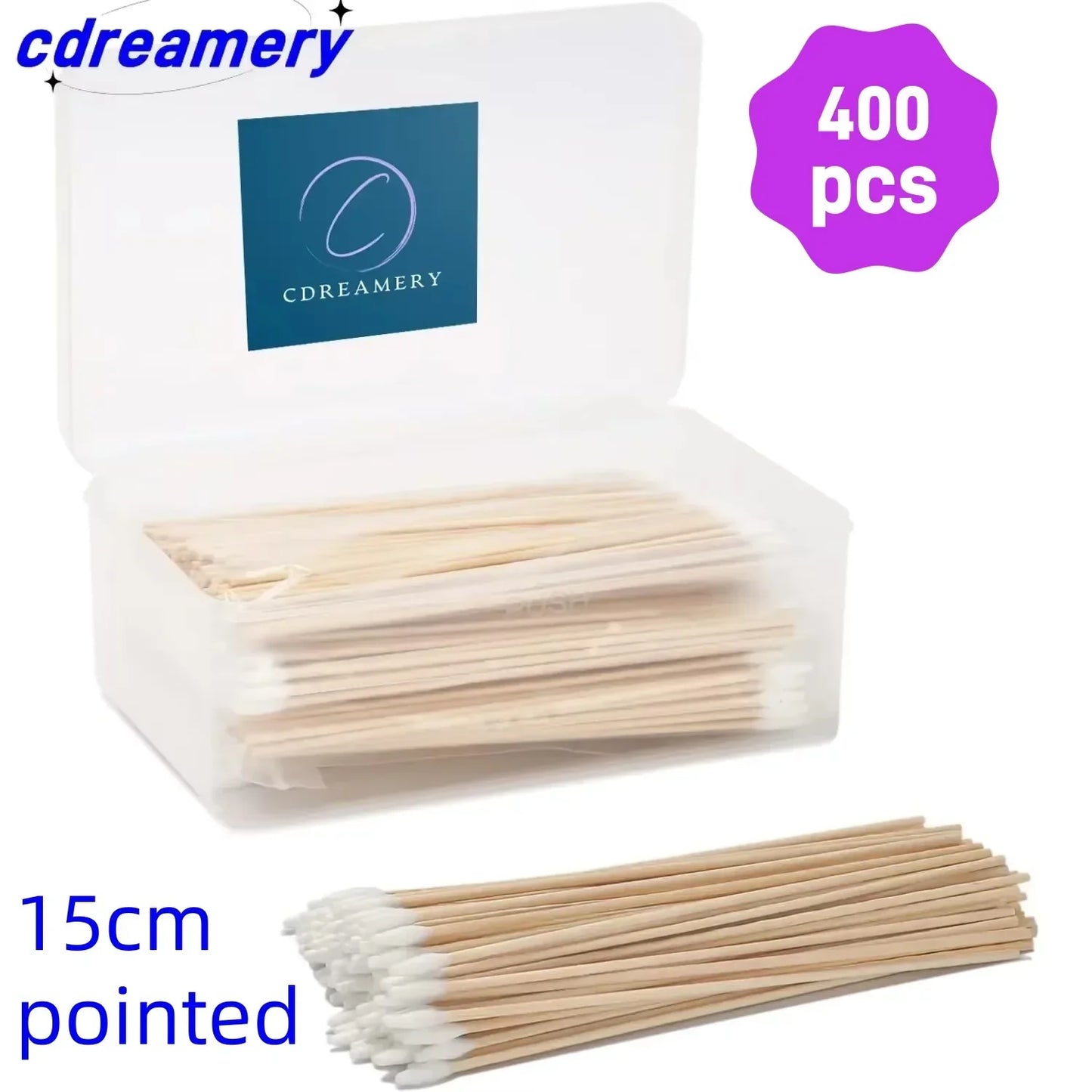 Cotonetes de Precisão com Cabo de Bambu | 400 Peças | Uso Profissional e Doméstico