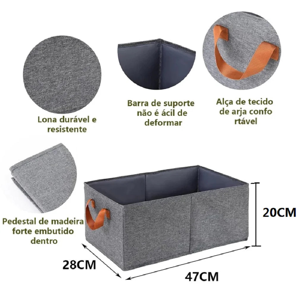 Cesto Organizador Multiuso Ranger | Estrutura Reforçada em Aço | Base Rígida | Dobrável | Ideal para Porta-Malas, Casa e Organização