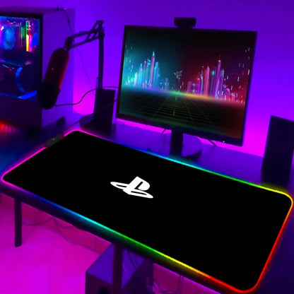 Mouse Pad Gamer RGB LED Grande | Iluminação Multicolorida | Base Antiderrapante | Ideal para PC, Notebook e Setup Gamer