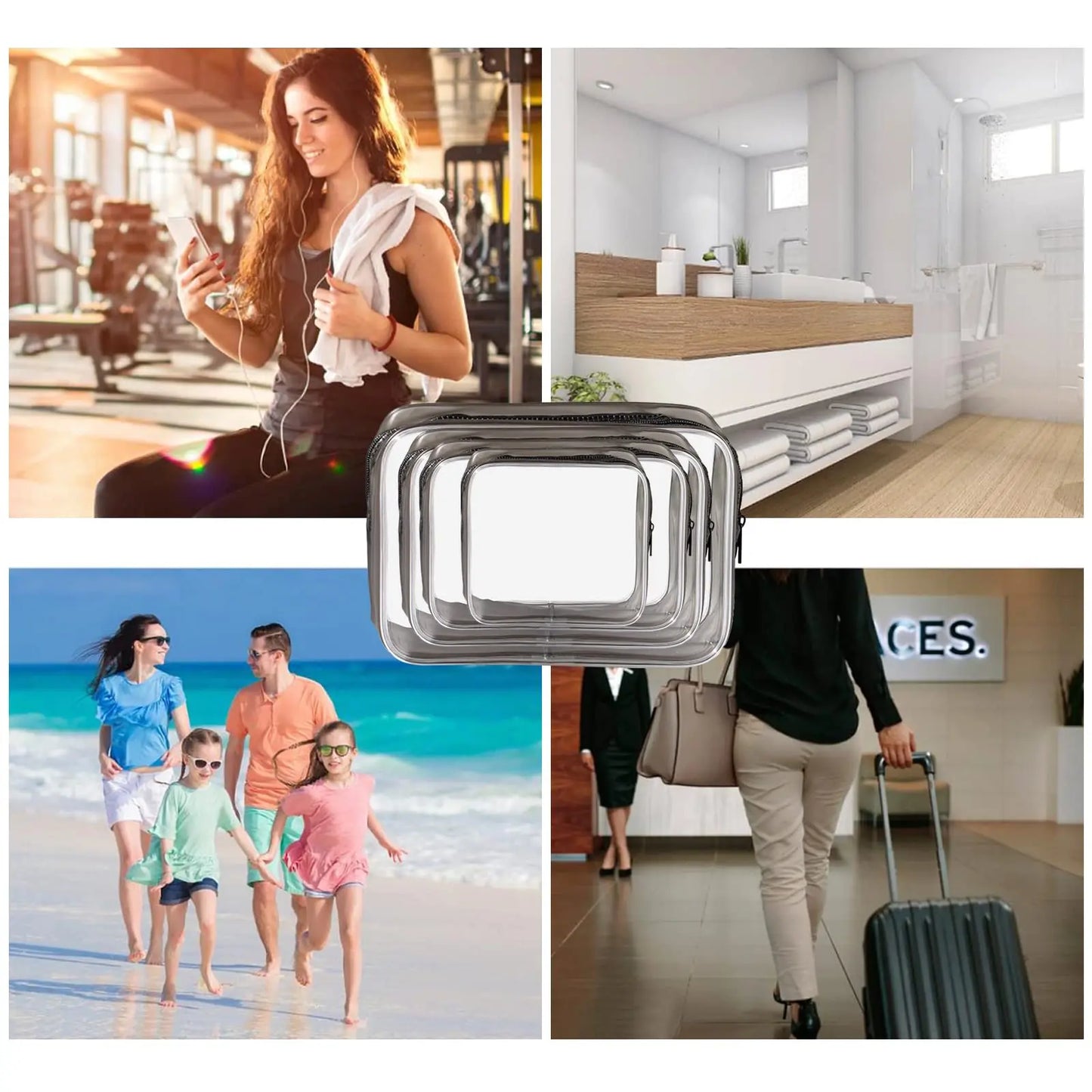 Necessaire Transparente Premium | Porta Maquiagem, Cosméticos e Produtos de Higiene