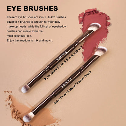 Kit de Pincéis MAANGE 5 Peças | Ideal para Base, Corretivo, Contorno, Blush e Olhos
