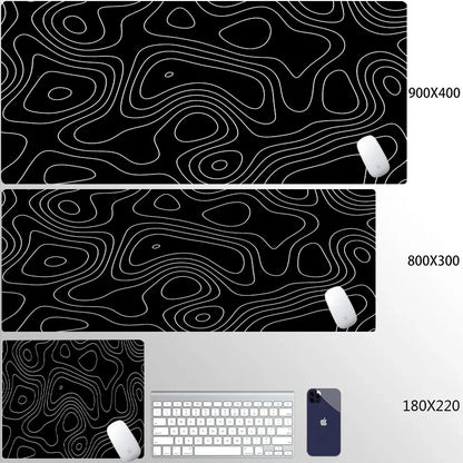 Mouse Pad Gamer XXL 90x40 cm com Estampa Líquida Strata | Base Antiderrapante | Superfície Macia para PC, Notebook e Setup Gamer