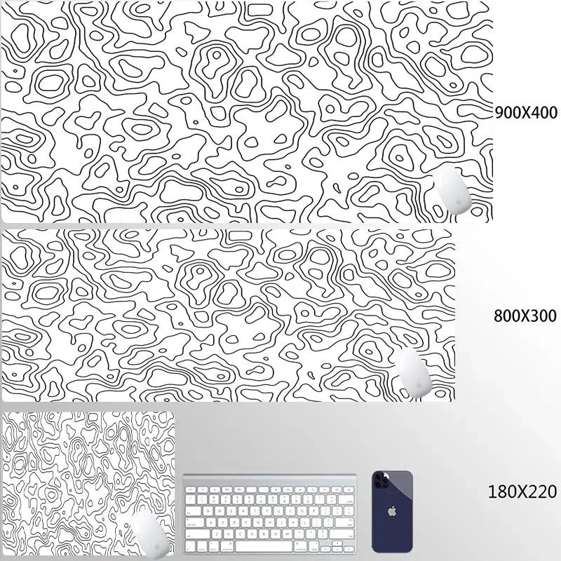 Mouse Pad Gamer XXL 90x40 cm com Estampa Líquida Strata | Base Antiderrapante | Superfície Macia para PC, Notebook e Setup Gamer