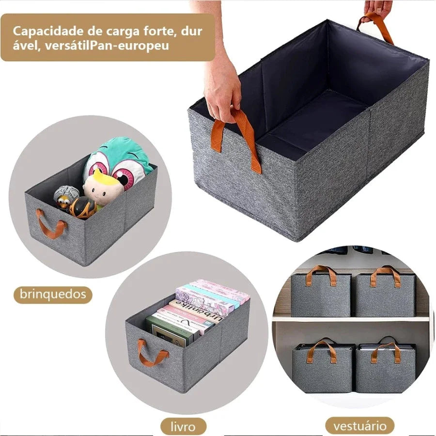 Cesto Organizador Multiuso Ranger | Estrutura Reforçada em Aço | Base Rígida | Dobrável | Ideal para Porta-Malas, Casa e Organização