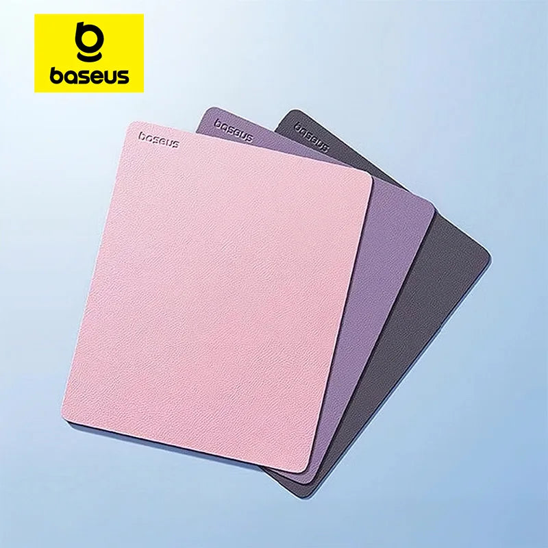 Mouse Pad Baseus Premium em Couro PU Impermeável 26x21 cm | Base Antiderrapante | Ideal para PC, Notebook e Gamer