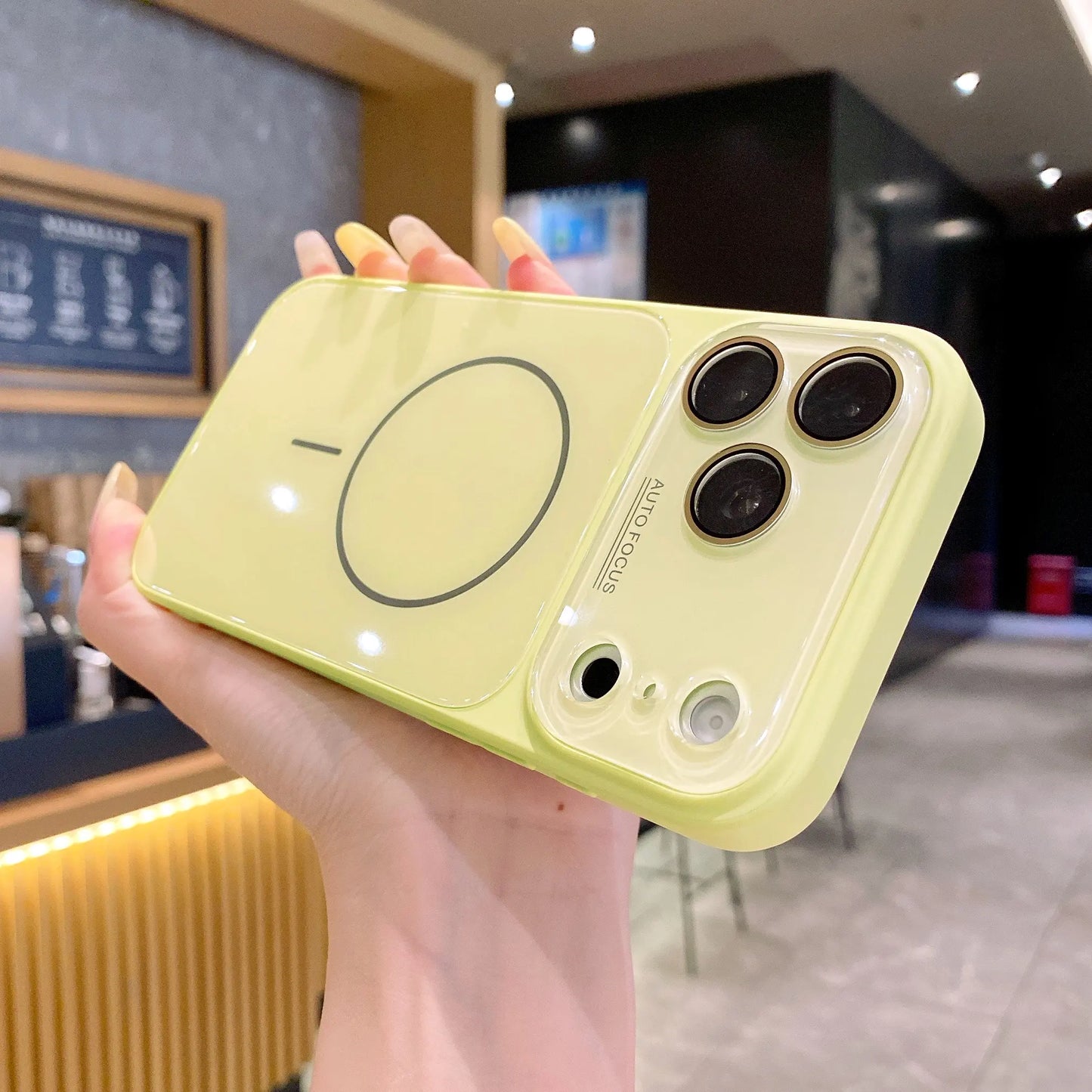 Magnetic Glass Back Panel Protective Phone Case with Candy Colors, HD Lens Film, Shockproof Anti-Fall Cover, Fits Ios Iphone 17-14 Pro Max Series - Summerwins Cellphone Casing Accessories